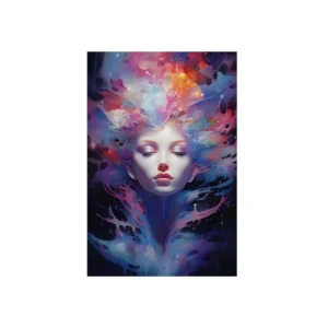 Woman with Closed Eyes Metal Poster