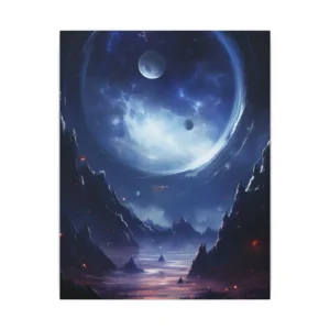 Ringed Moon over Mountains Canvas Print