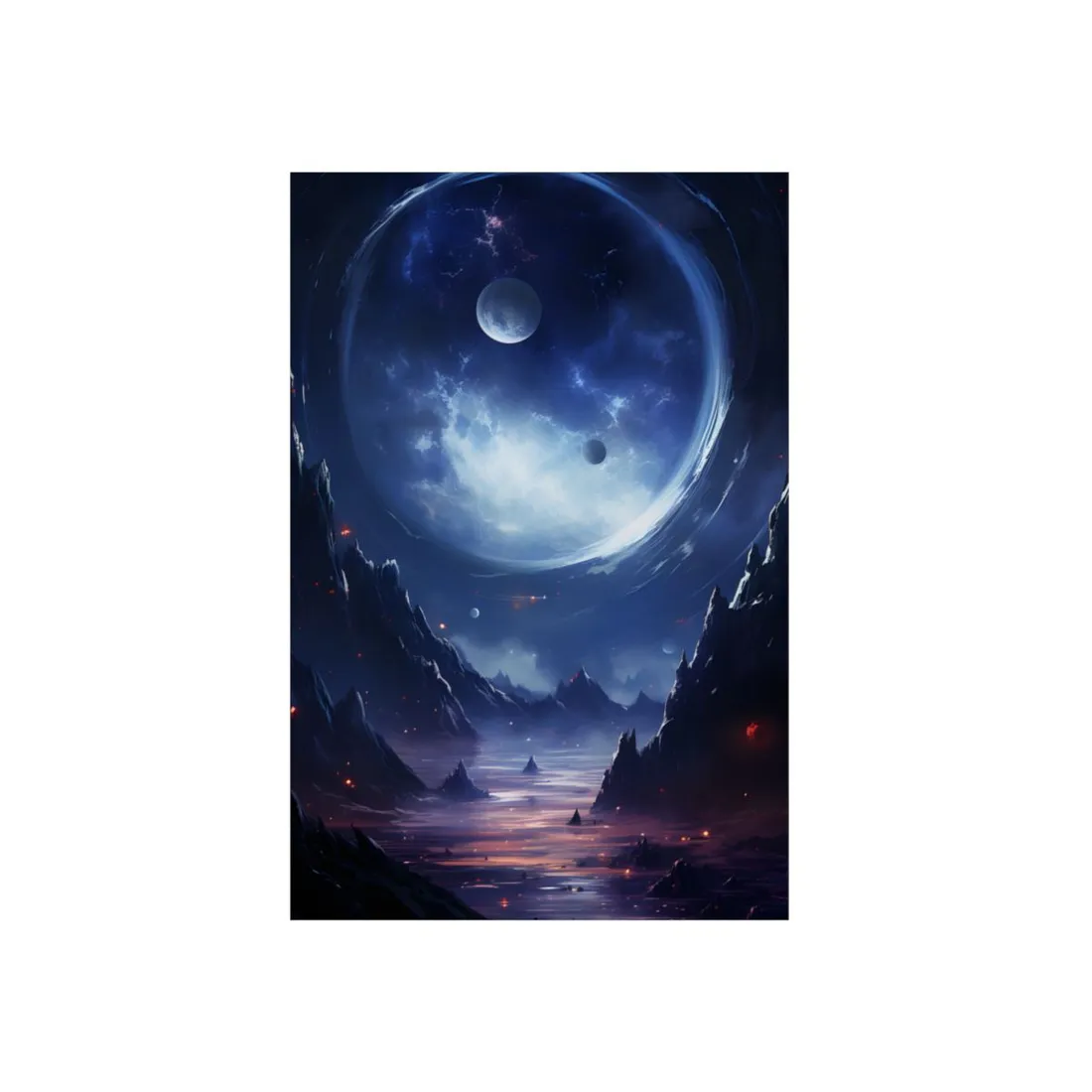 Cosmic Encounter: Black Hole Space Art - Metal Poster