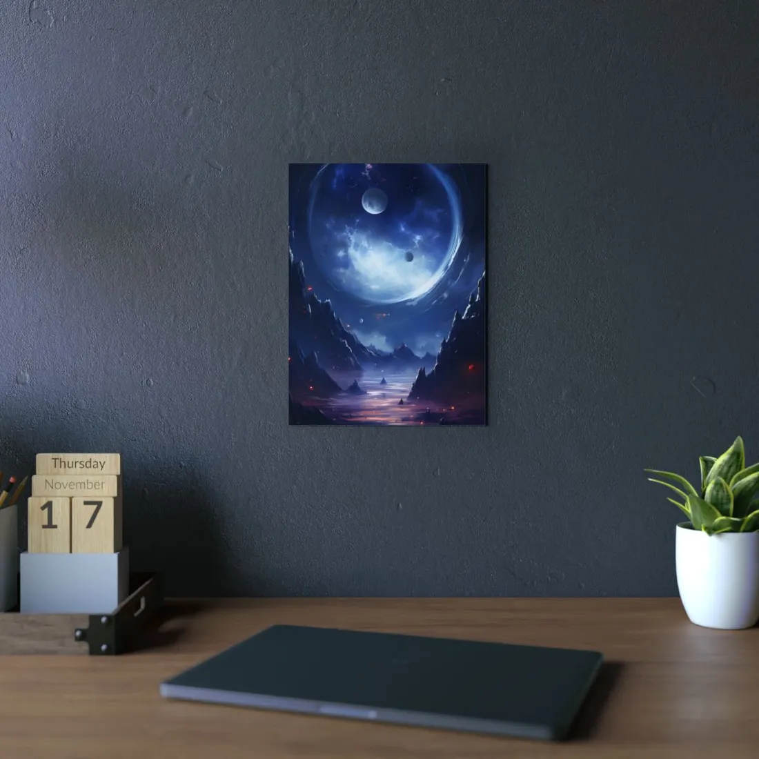 Cosmic Encounter: Black Hole Space Art - Metal Poster