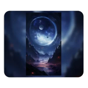 Ringed Moon over Mountains Mouse Pad