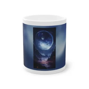 Ringed Moon over Mountains Mug