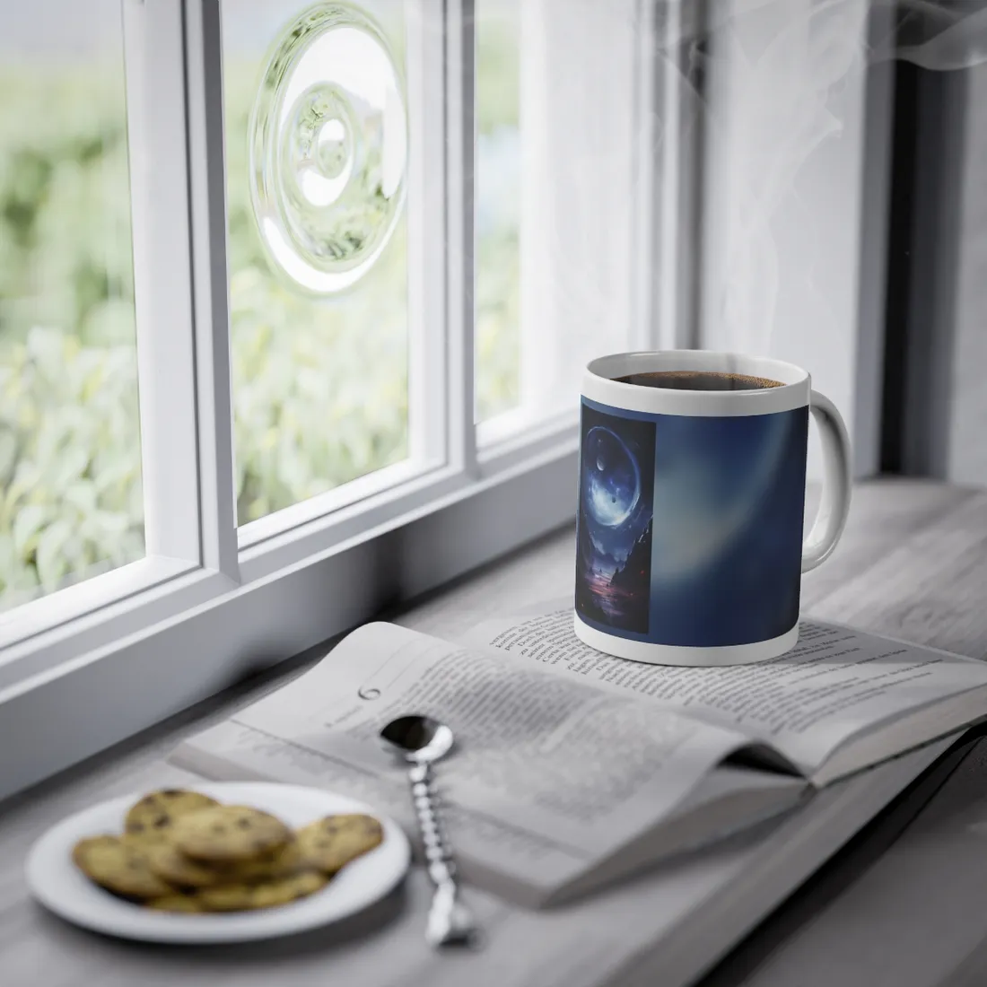 Cosmic Encounter: Black Hole Space Art - Mug