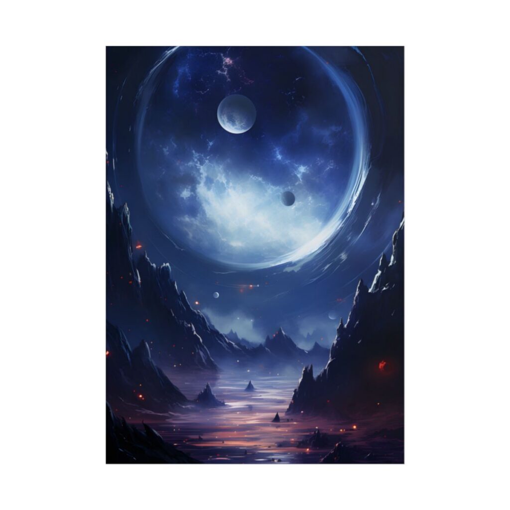 Cosmic Encounter: Black Hole Space Art - Poster