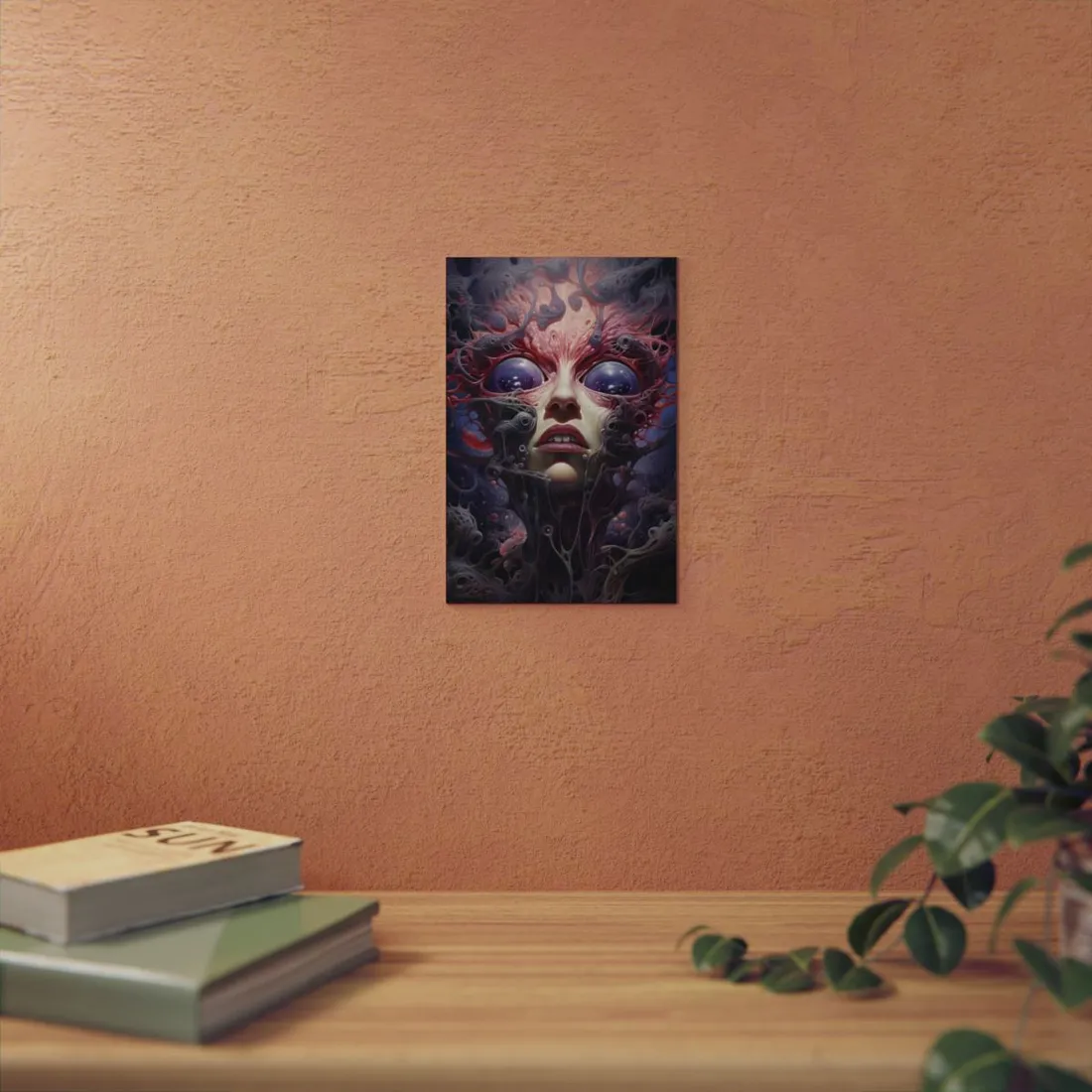 Cosmic Horror Visage: Grotesque Alien Face - Metal Poster