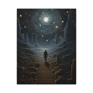 Figure on Stone Staircase Canvas Print