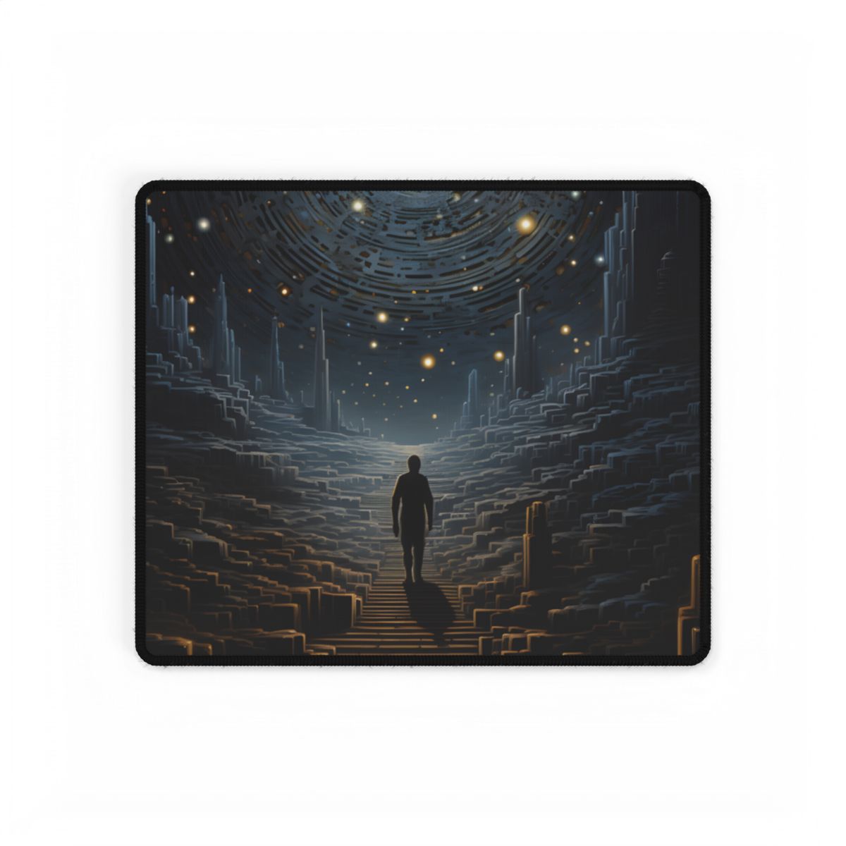 Cosmic Journey: Digital Art with Galaxy Stars - Desk Mat
