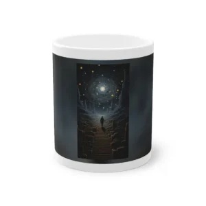 Figure on Stone Staircase Mug