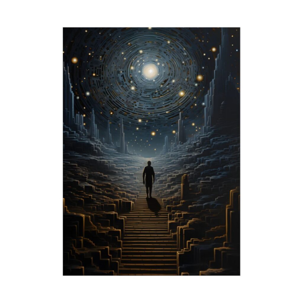 Cosmic Journey: Digital Art with Galaxy Stars - Poster