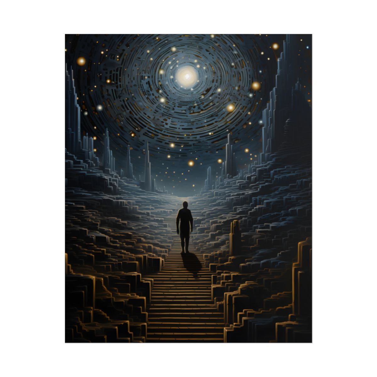 Cosmic Journey: Digital Art with Galaxy Stars - Poster