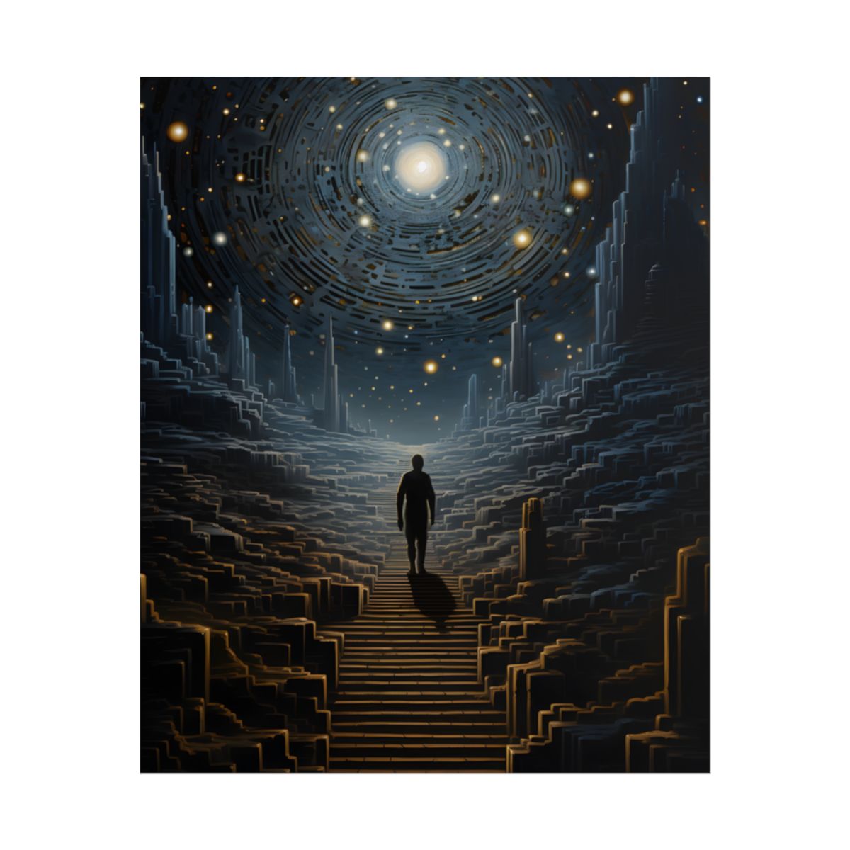 Cosmic Journey: Digital Art with Galaxy Stars - Poster