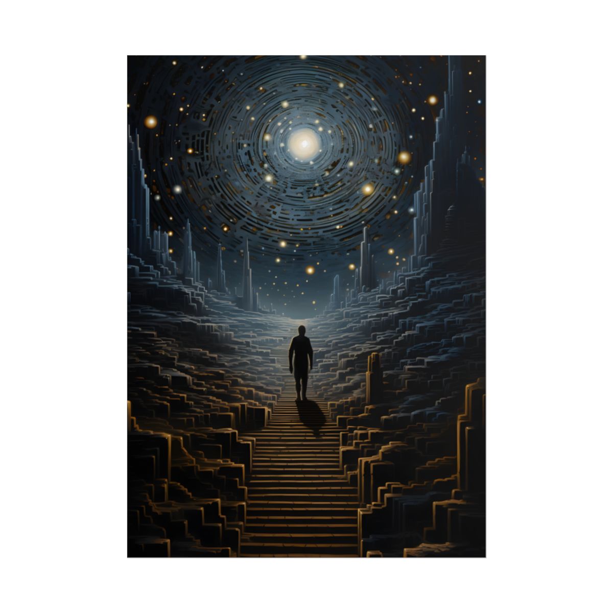 Cosmic Journey: Digital Art with Galaxy Stars - Poster