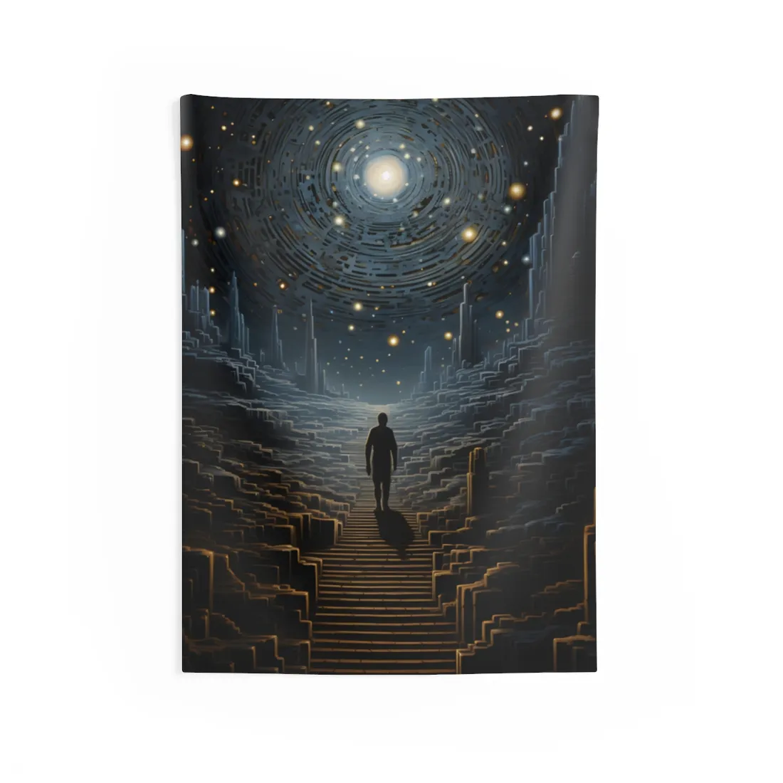 Cosmic Journey: Digital Art with Galaxy Stars - Wall Tapestry