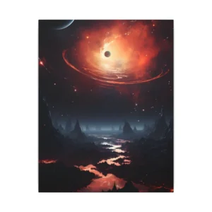 Crimson Nebula Landscape Canvas Print
