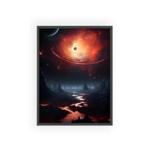 Crimson Nebula Landscape Framed Poster