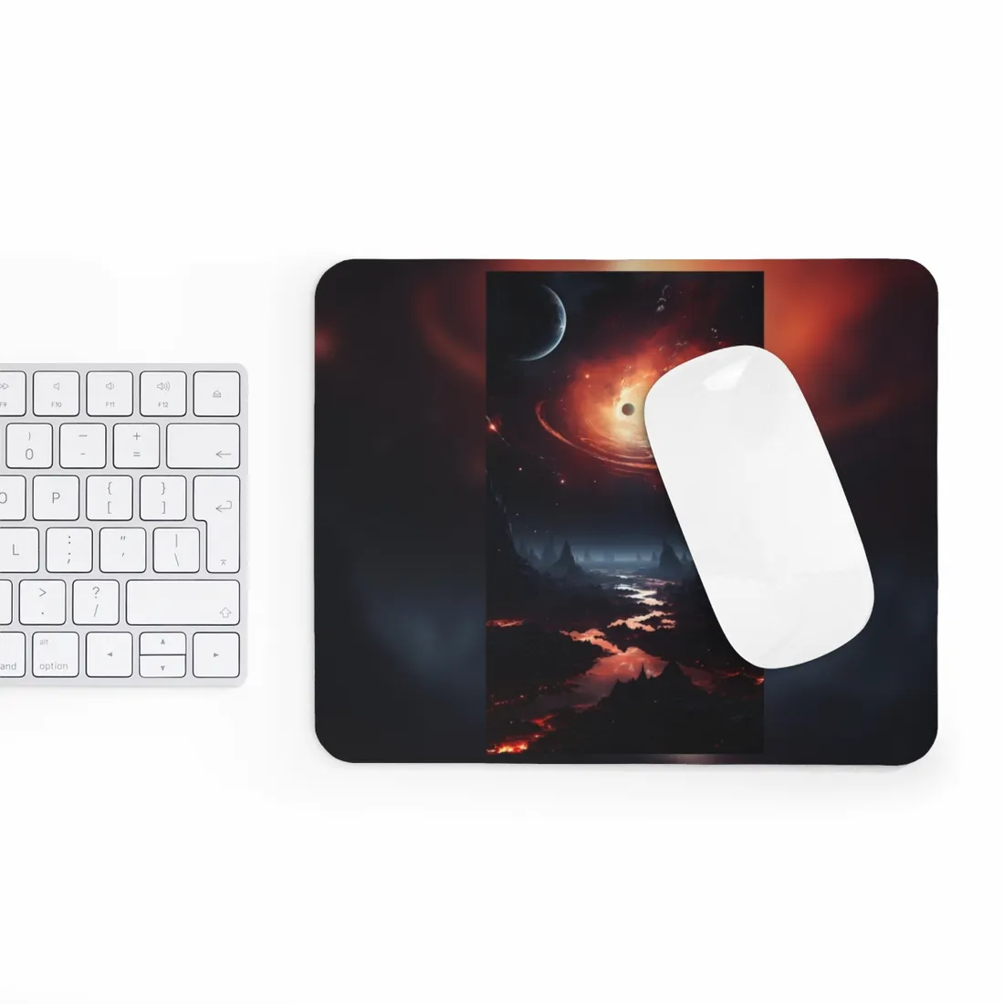 Cosmic Odyssey: Black Hole and Gas Giant Planet - Mouse Pad
