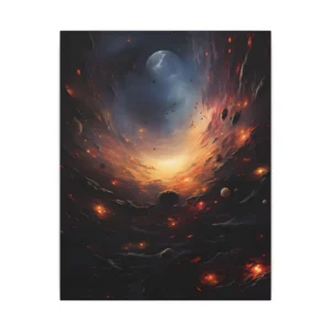 Space Vortex with Planet Canvas Print