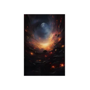 Space Vortex with Planet Metal Poster