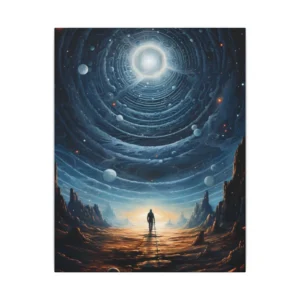 Lone Figure on Cosmic Path Canvas Print