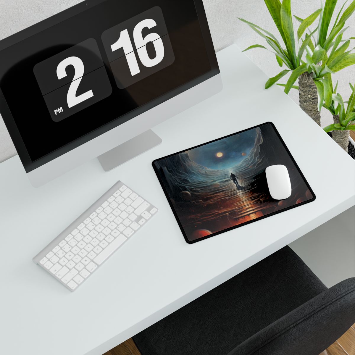 Cosmic Quest: Space Explorer Embarks on an Intergalactic Odyssey - Artwork - Desk Mat