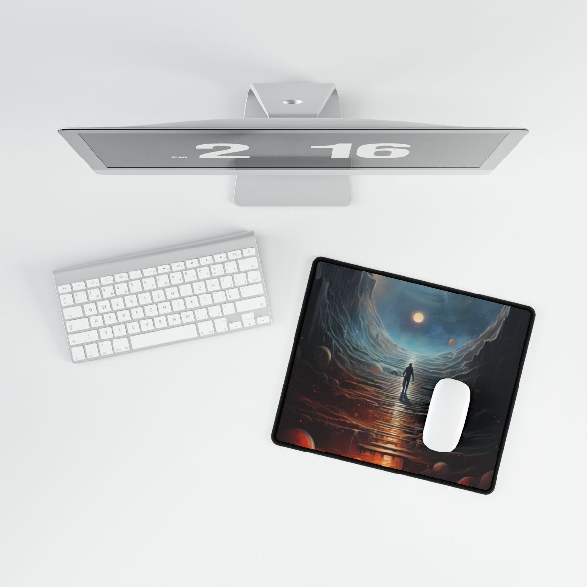 Cosmic Quest: Space Explorer Embarks on an Intergalactic Odyssey - Artwork - Desk Mat