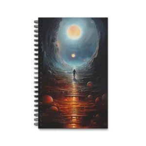 Figure Walking up Glowing Stairs Spiral Notebook