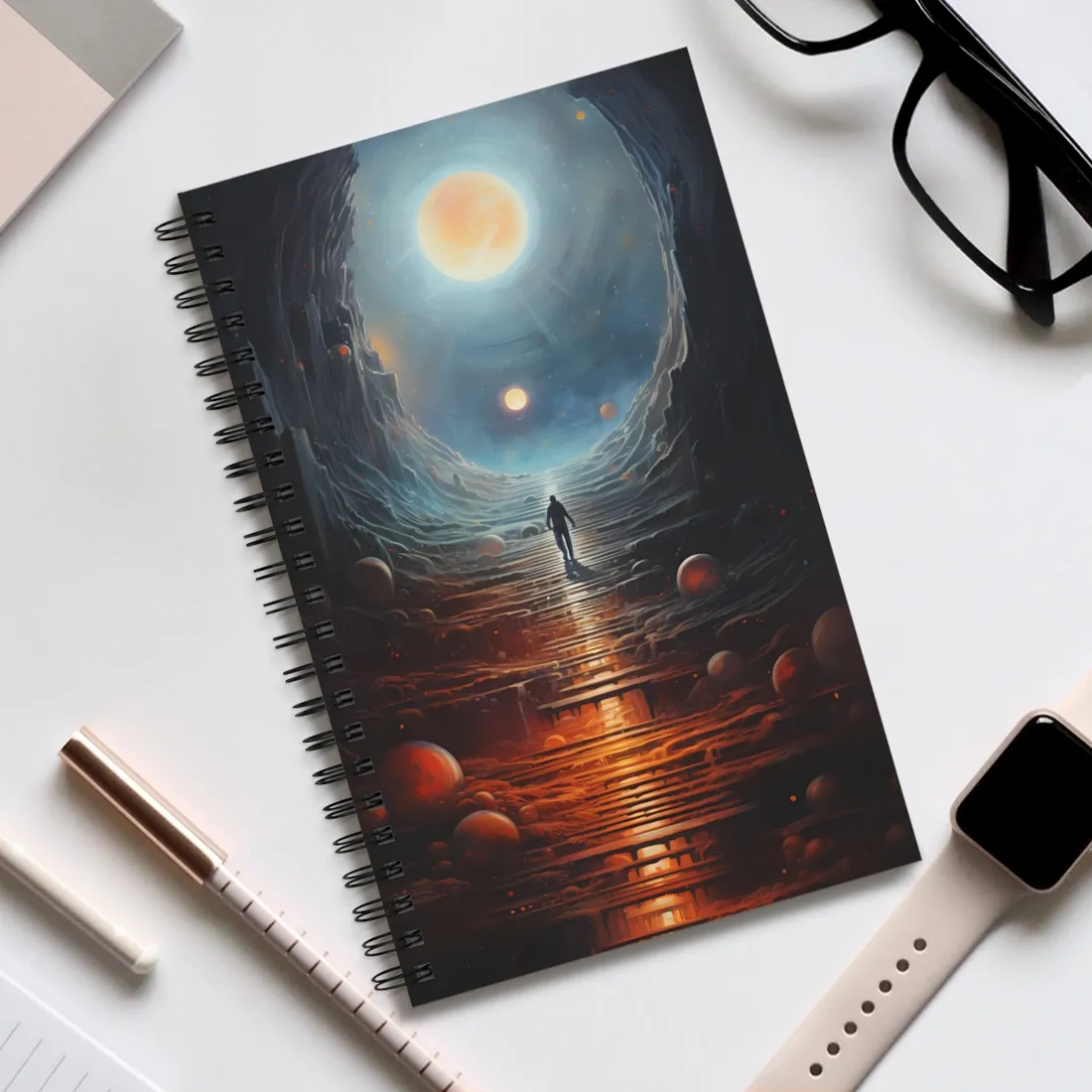 Cosmic Quest: Space Explorer Embarks on an Intergalactic Odyssey - Spiral Notebook
