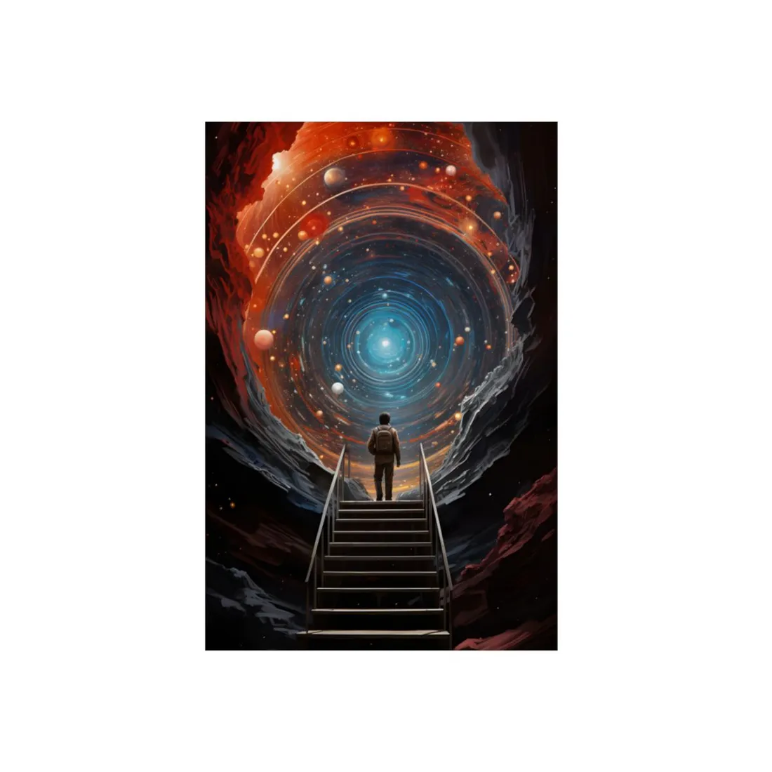 Cosmic Quest: Space-Time Explorer Journey Digital Art - Metal Poster
