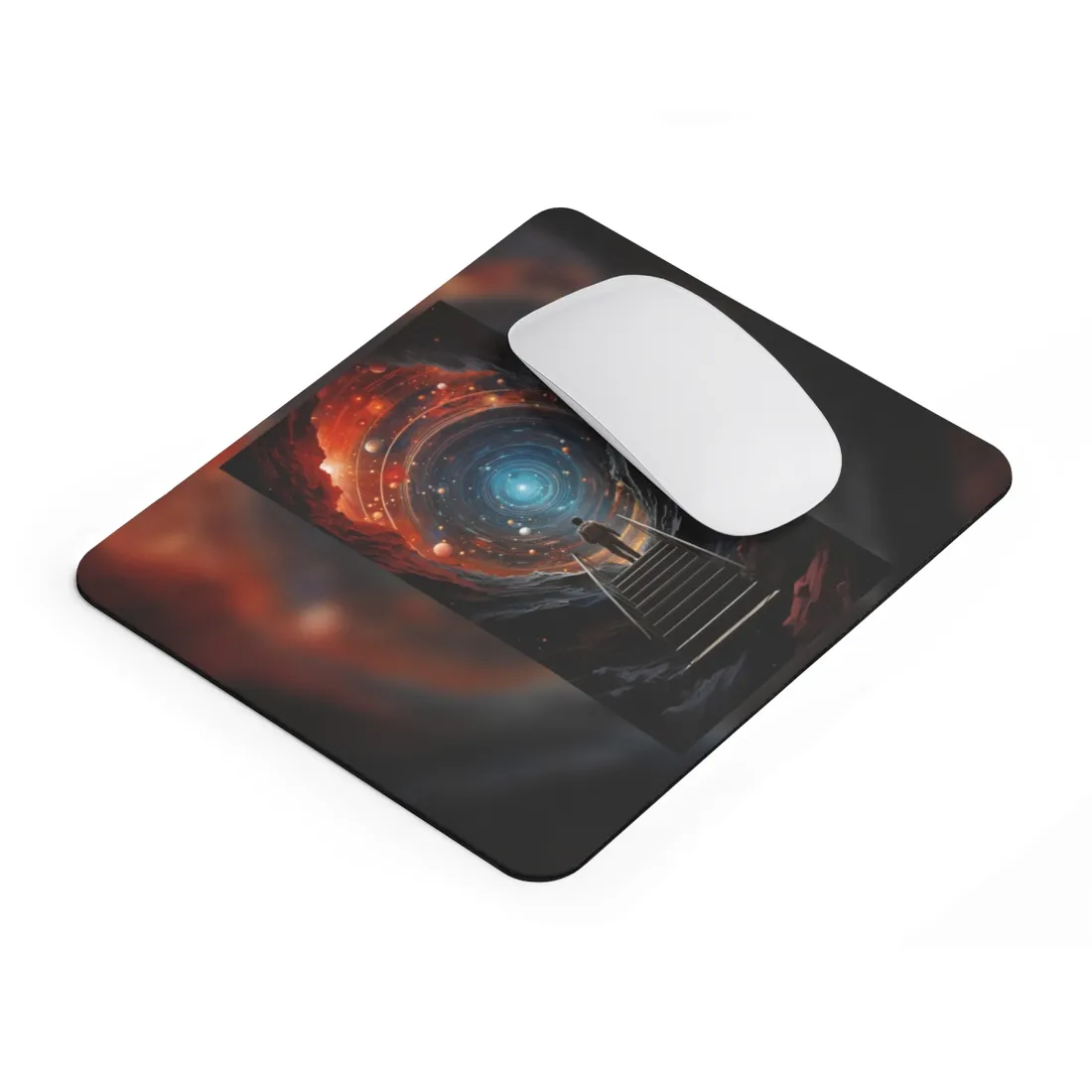 Cosmic Quest: Space-Time Explorer Journey Digital Art - Mouse Pad