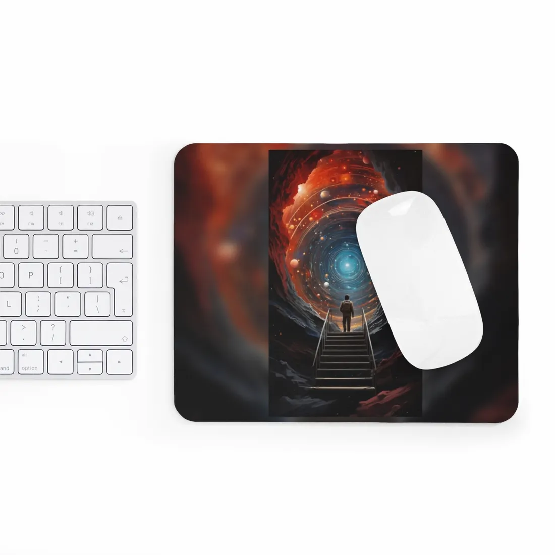 Cosmic Quest: Space-Time Explorer Journey Digital Art - Mouse Pad