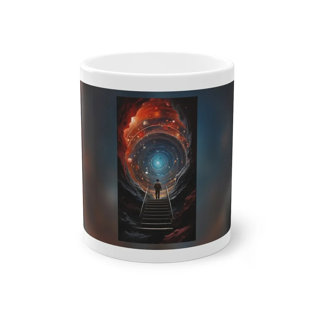 Cosmic Quest: Space-Time Explorer Journey Digital Art - Mug