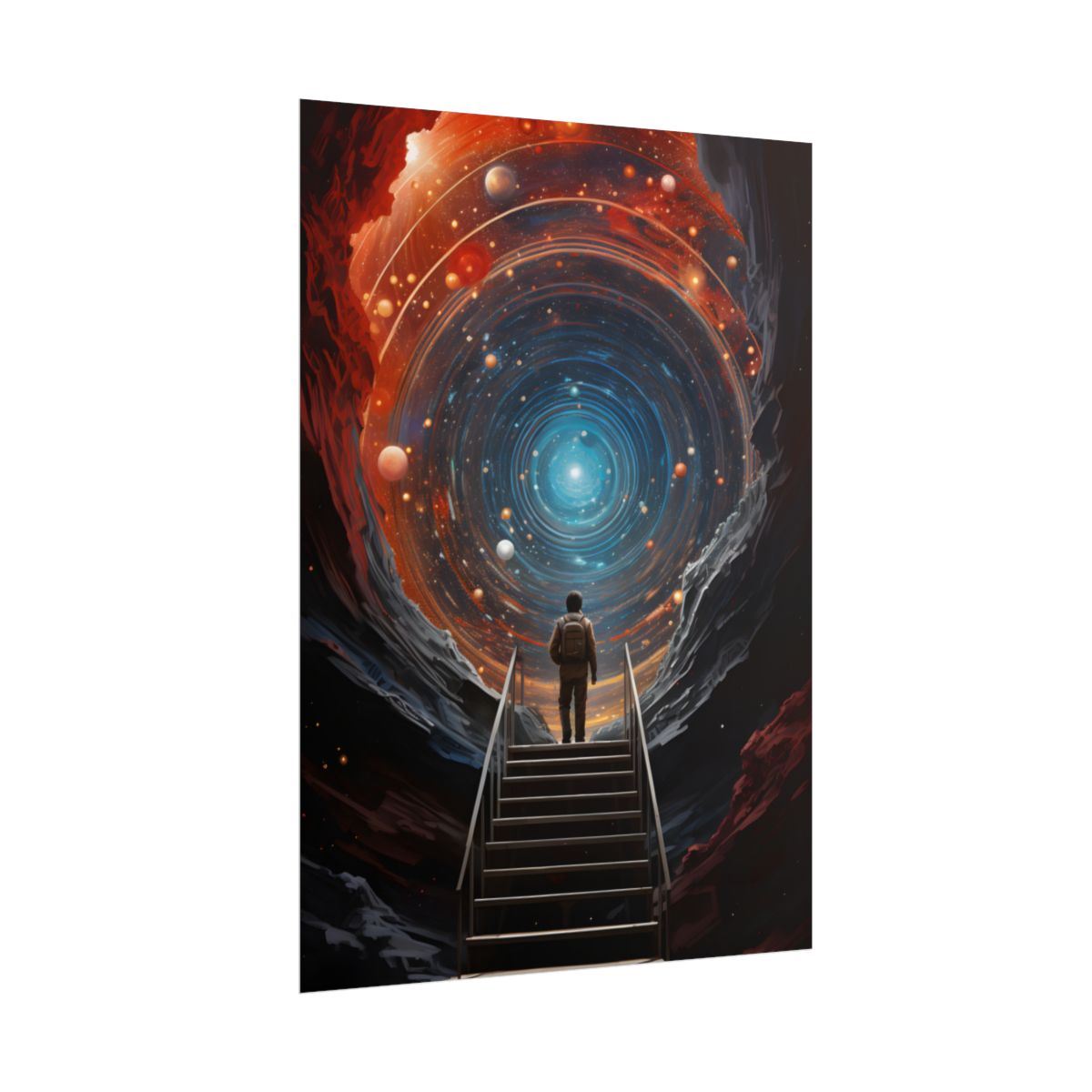 Cosmic Quest: Space-Time Explorer Journey Digital Art - Poster