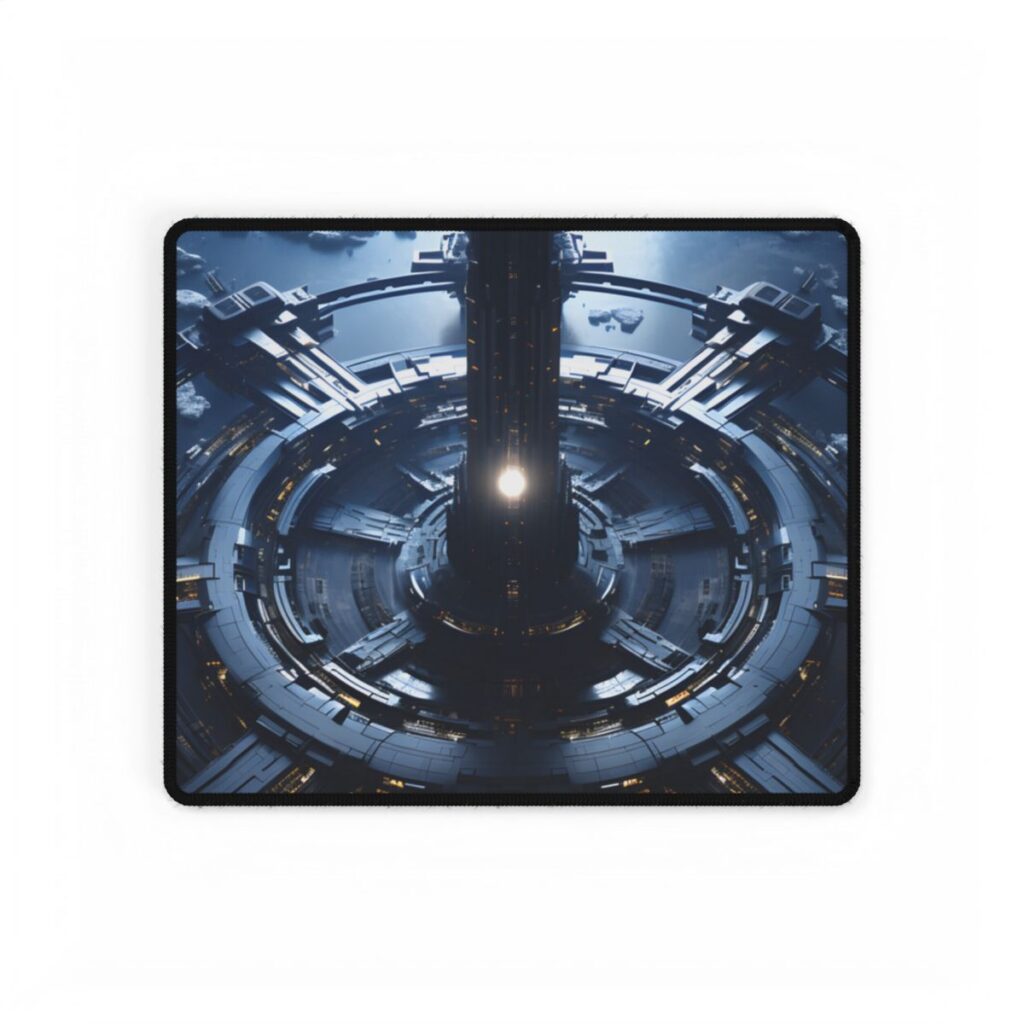 Cosmic Space Station: A Glimpse of Home in the Stars - Desk Mat