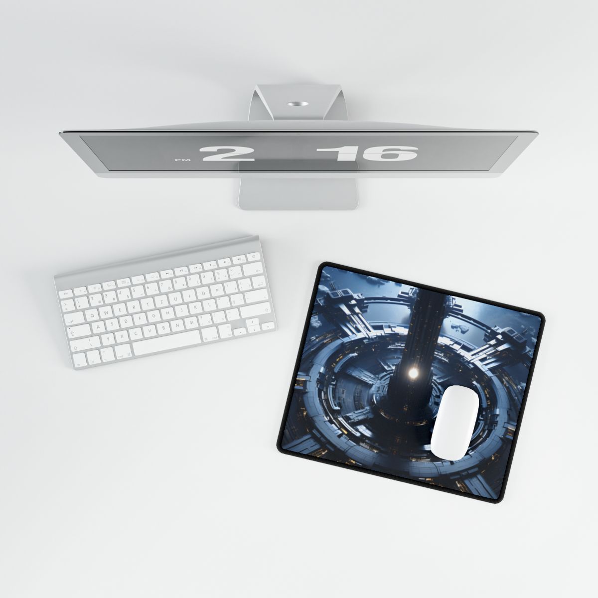 Cosmic Space Station: A Glimpse of Home in the Stars - Desk Mat