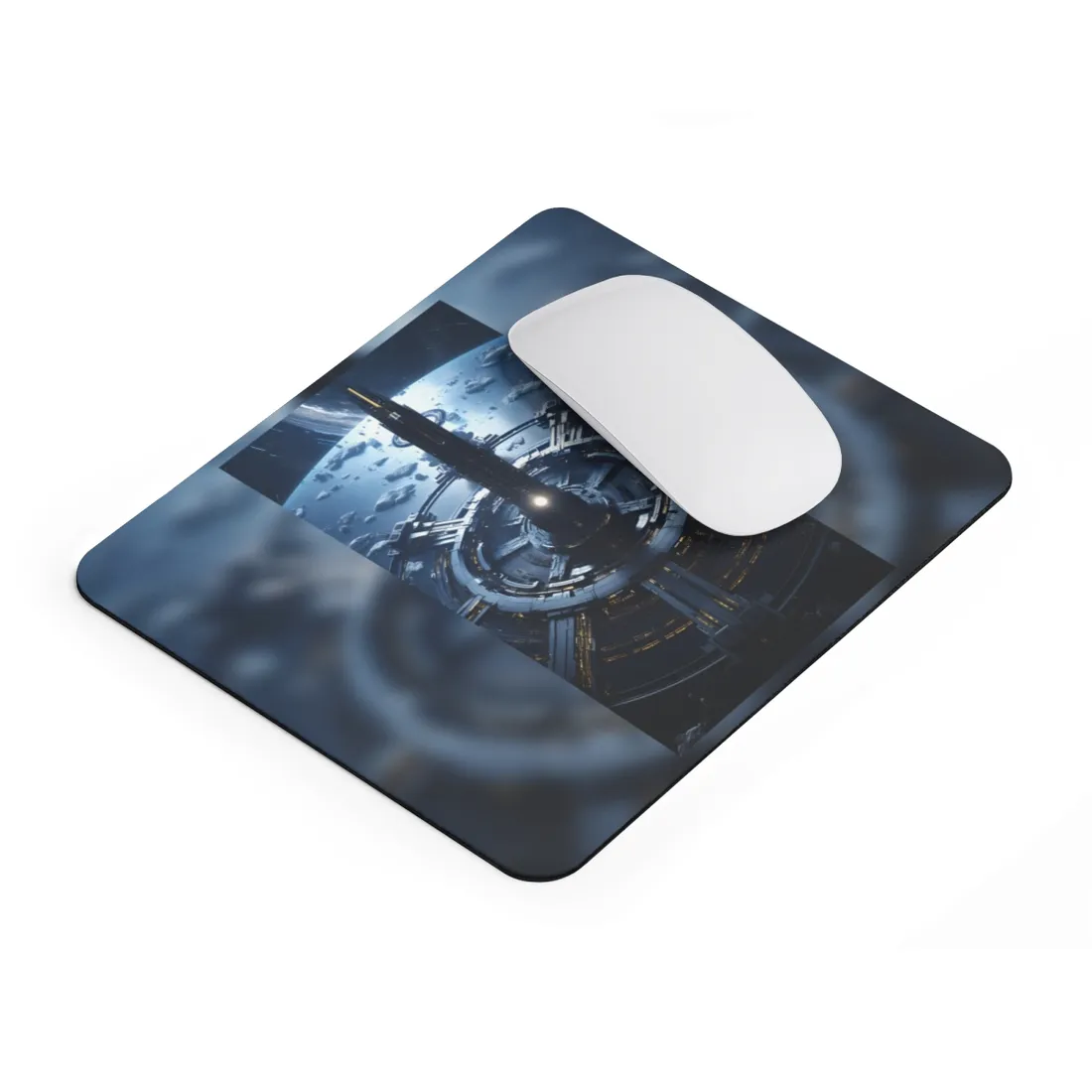 Cosmic Space Station: A Glimpse of Home in the Stars - Mouse Pad