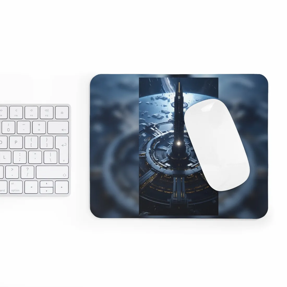 Cosmic Space Station: A Glimpse of Home in the Stars - Mouse Pad