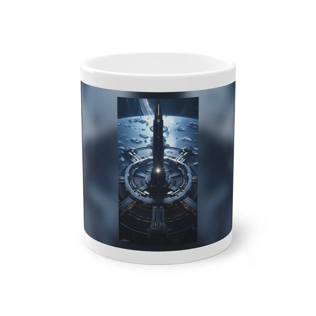 Cosmic Space Station: A Glimpse of Home in the Stars - Mug