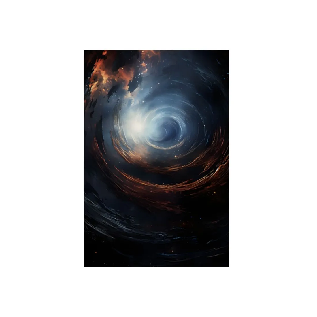 Cosmic Wonder: Black Hole with Orbiting Planet - Metal Poster