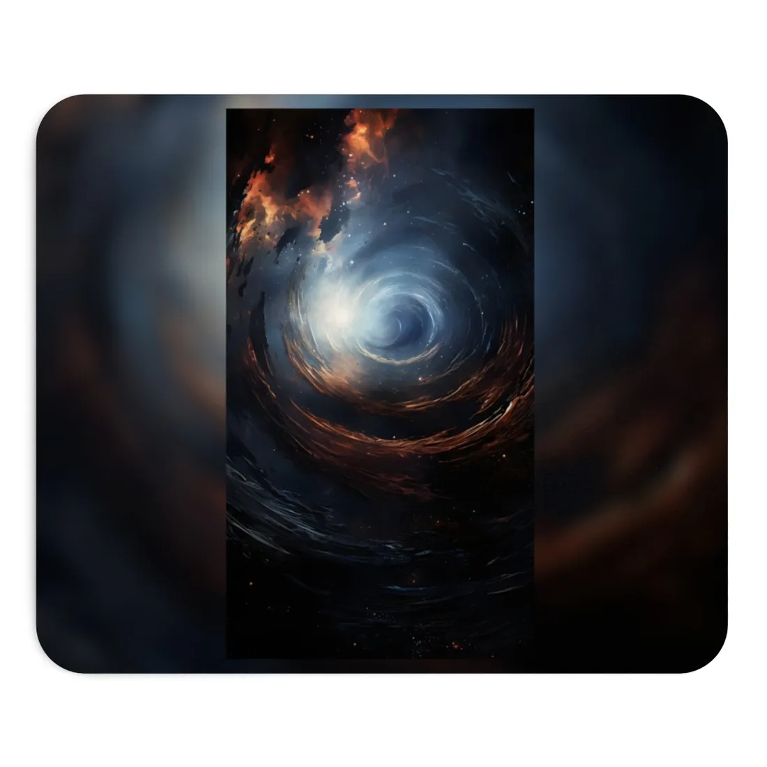 Cosmic Wonder: Black Hole with Orbiting Planet - Mouse Pad