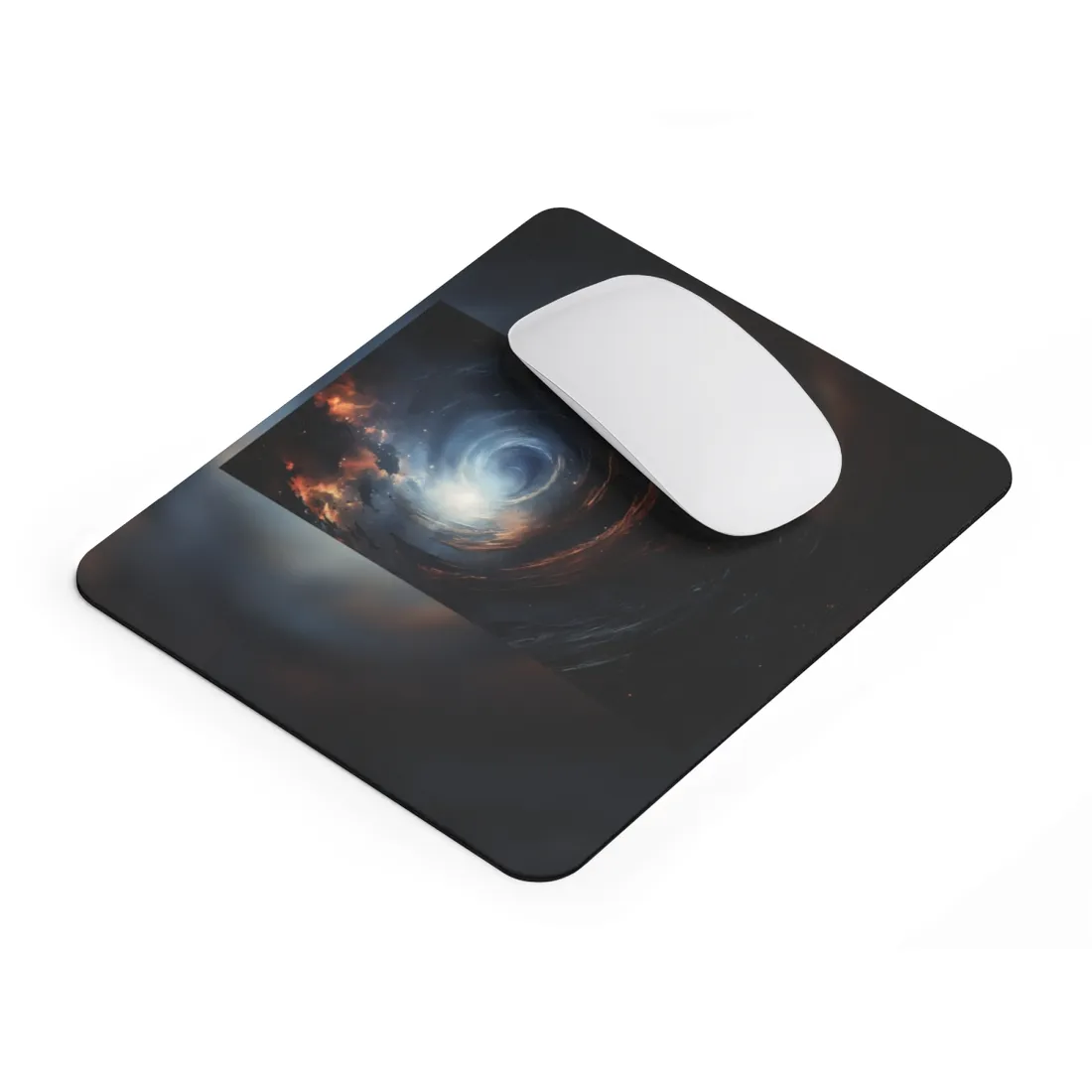 Cosmic Wonder: Black Hole with Orbiting Planet - Mouse Pad