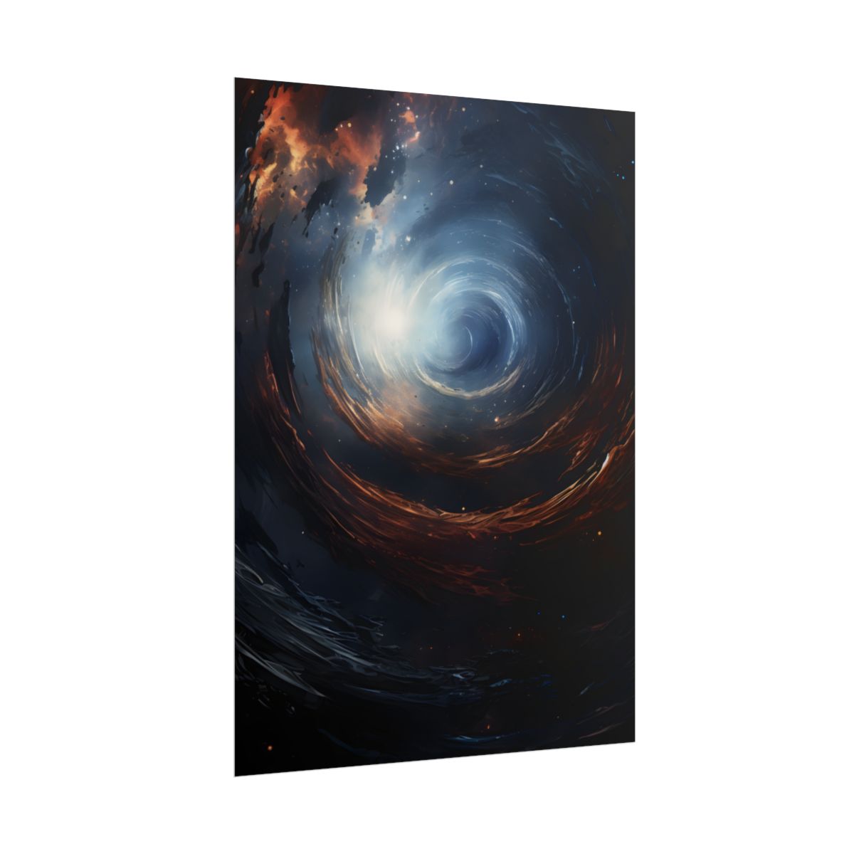 Cosmic Wonder: Black Hole with Orbiting Planet - Poster