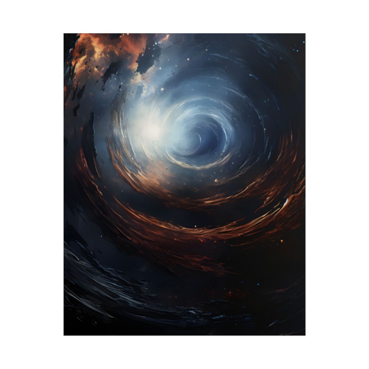 Cosmic Wonder: Black Hole with Orbiting Planet - Poster