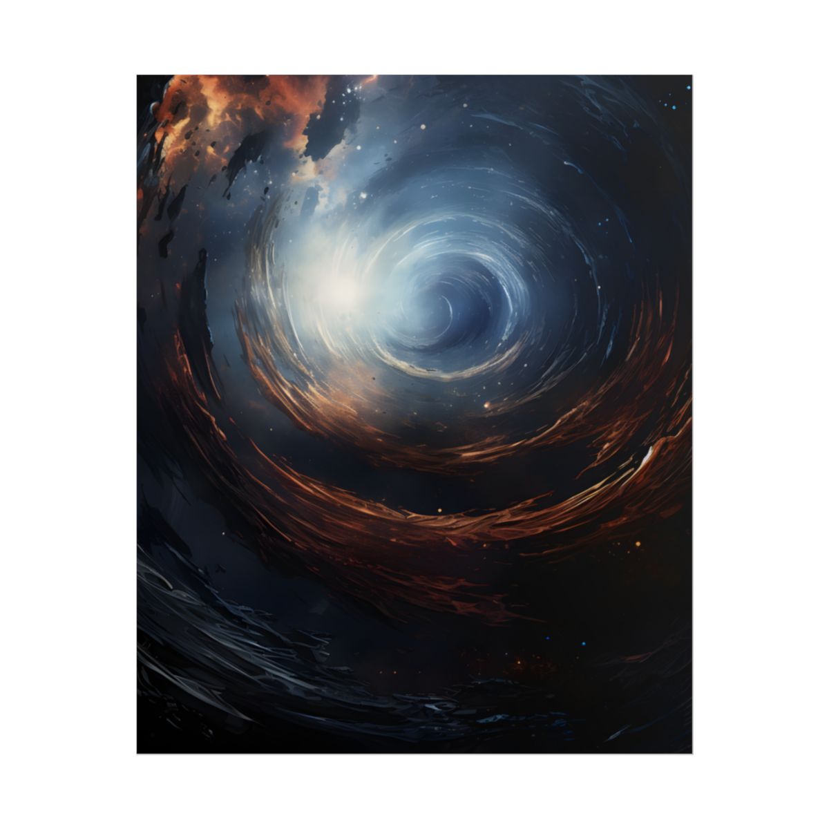 Cosmic Wonder: Black Hole with Orbiting Planet - Poster