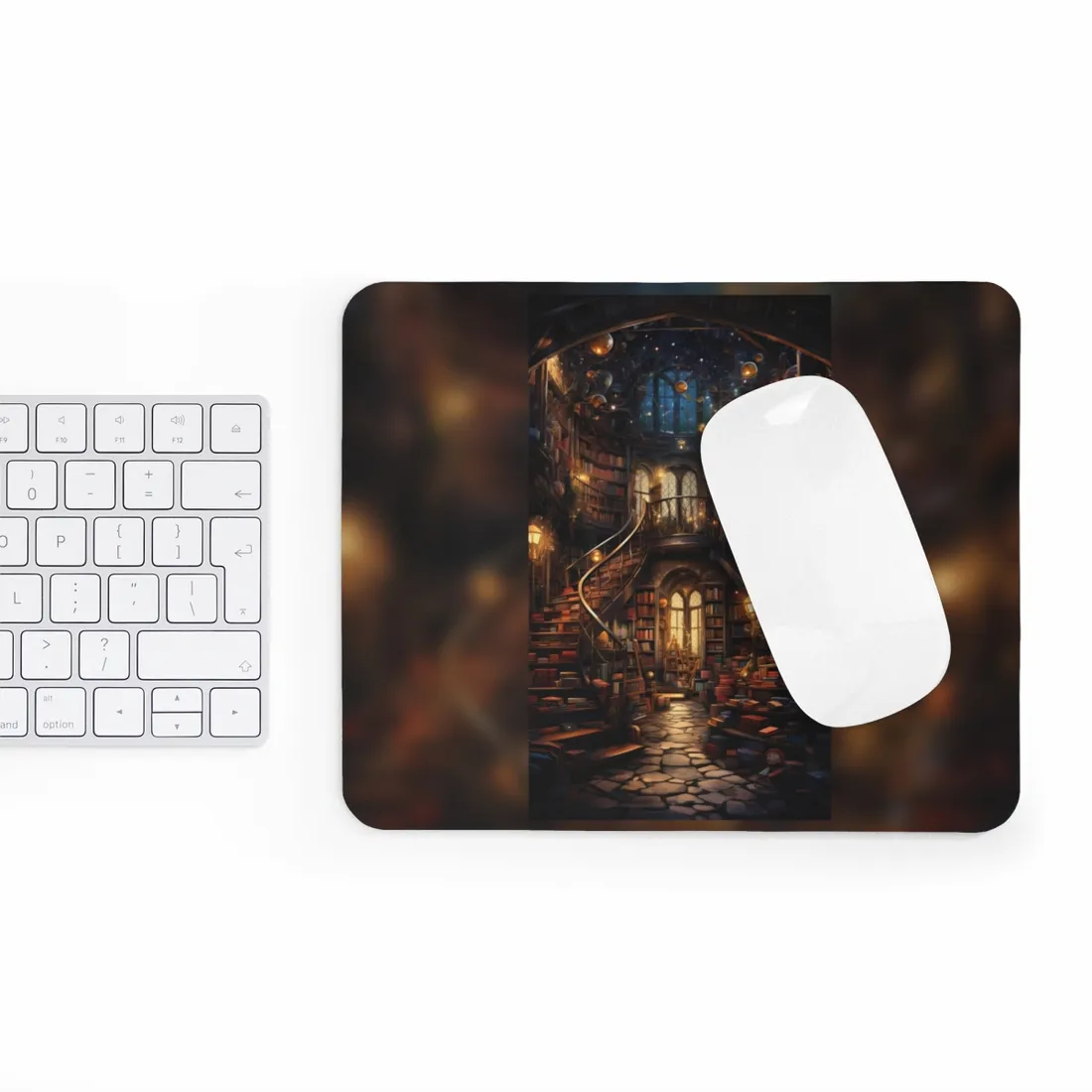 Cozy Magical Bookshop: A Charming Literary Haven - Mouse Pad