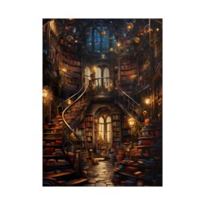 Fantasy Library Interior Poster
