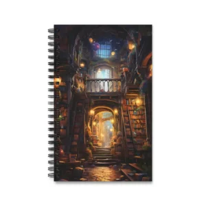 Lantern-Lit Library Hall Spiral Notebook