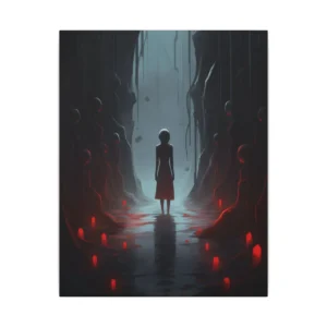 Girl Among Shadowy Figures Canvas Print