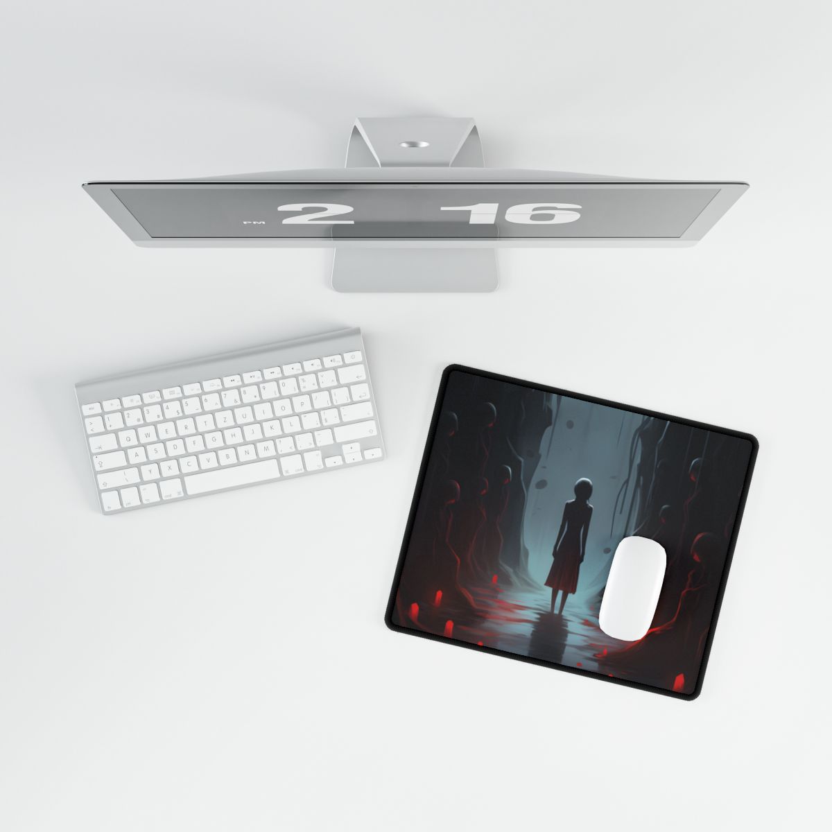 Creative Expression: Realistic Artwork of a Hand Drawing - Desk Mat