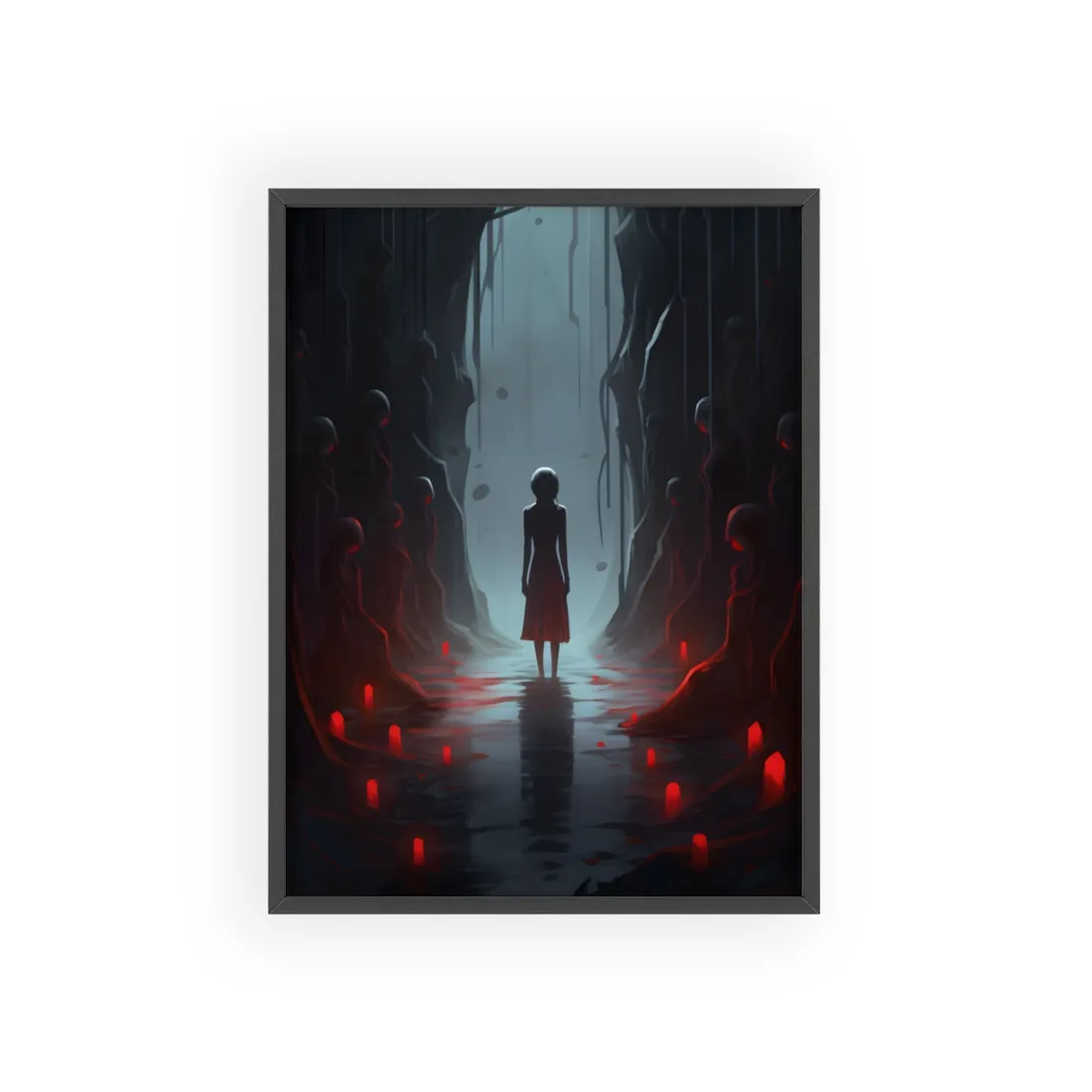 Creative Expression: Realistic Artwork of a Hand Drawing - Framed Poster