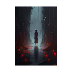 Girl Among Shadowy Figures Poster